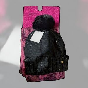 Betsey Johnson Hat and Scarf Set